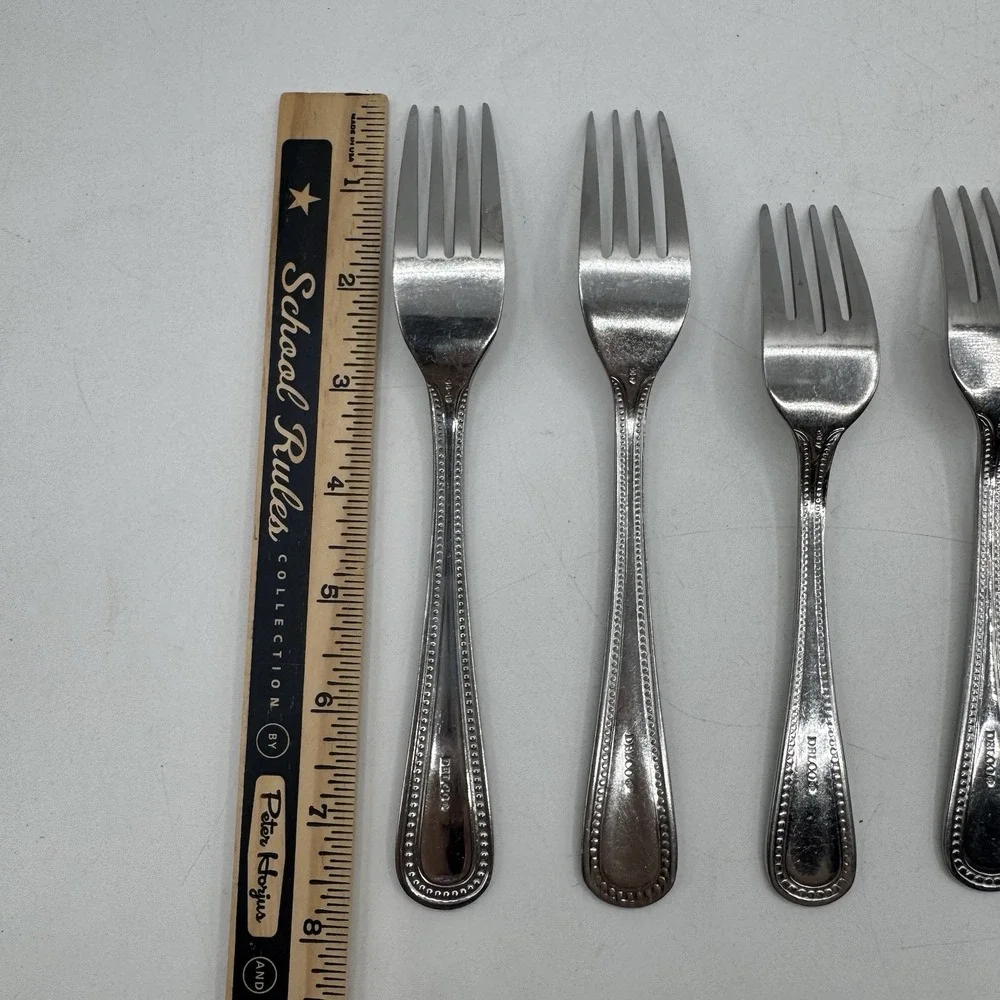 Delco Prima by Oneida Beaded Stainless Steel Mixed Replacement Spoon Fork Lot